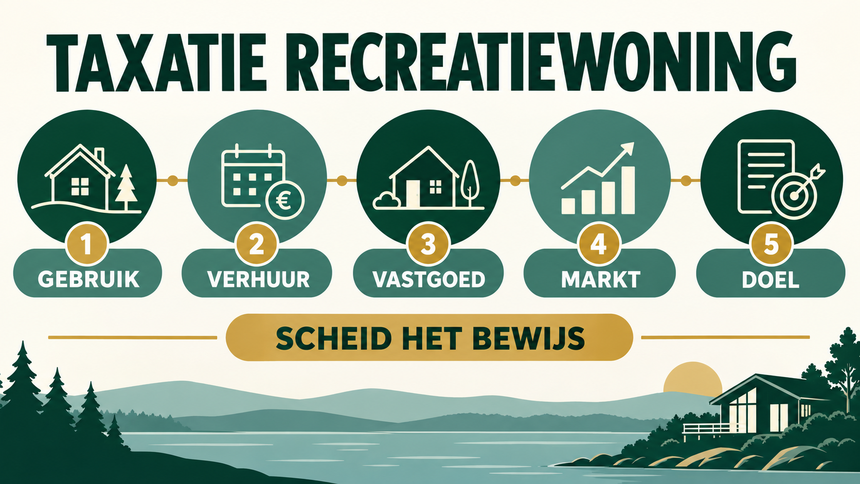 Vijf controles bij taxatie van een recreatiewoning: gebruik, verhuur, vastgoed, markt en doel