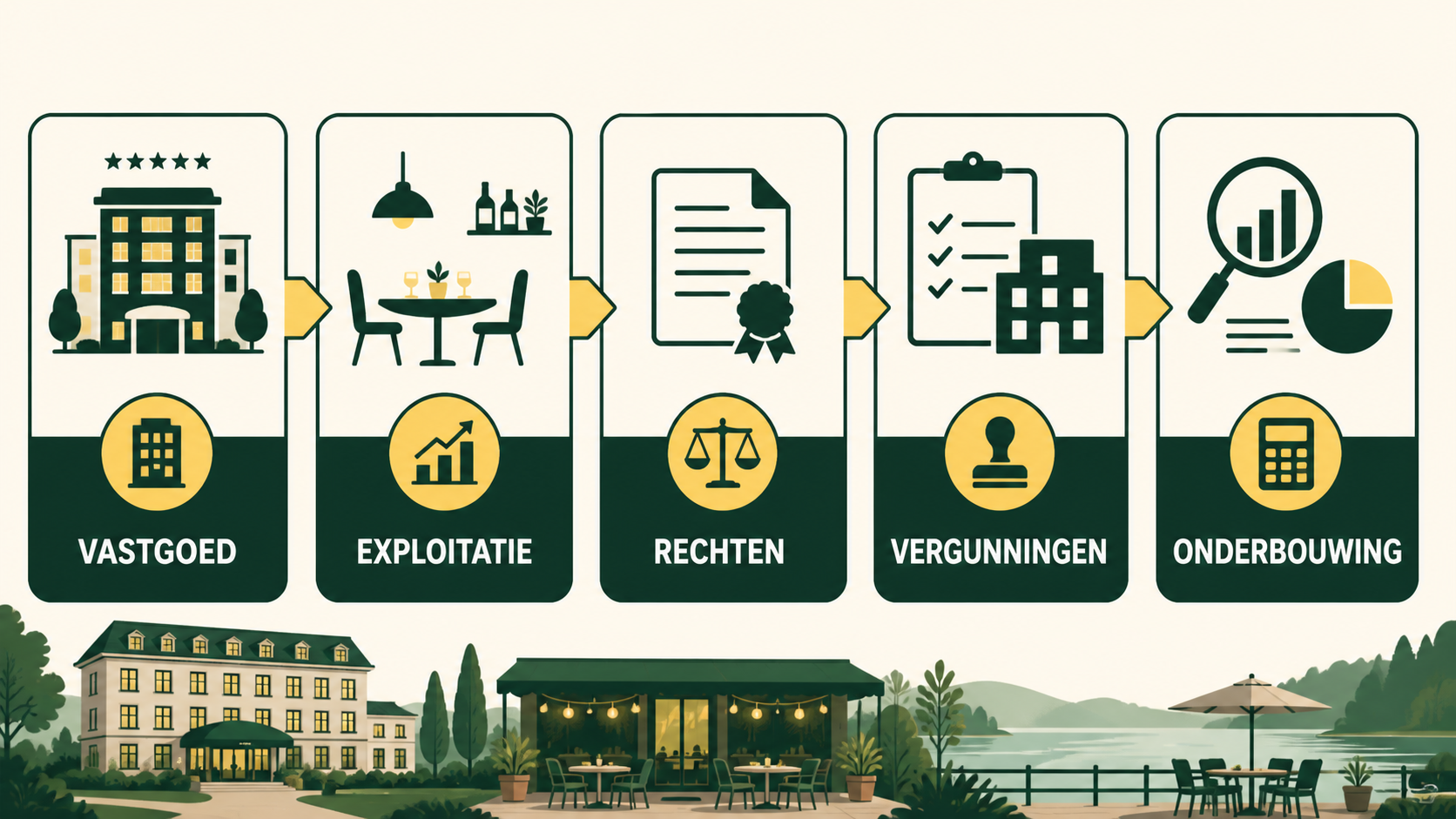 Vijf controles voor horeca-taxatie: vastgoed, exploitatie, rechten, vergunningen en onderbouwing