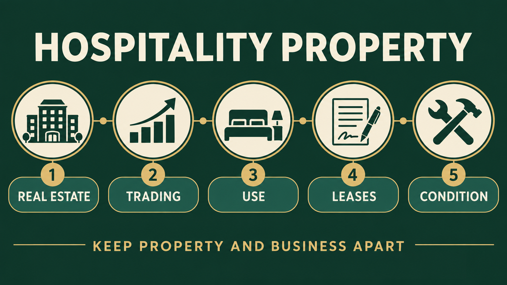 Five hospitality property valuation checks: real estate, trading, use, leases and condition